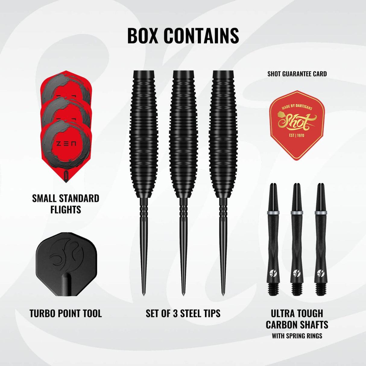Shot - Zen Bomber Darts - Turbo Point - 90% Tungsten - 23g 24g 26g