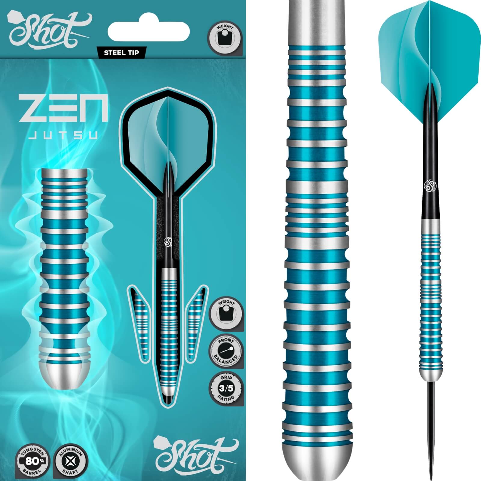 Shot - Zen Jutsu 2.0 Darts - 80% Tungsten - 23g 24g 25g