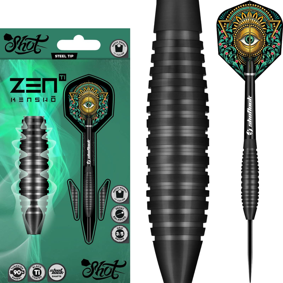 Shot - Zen Kensho Darts - 90% Tungsten - 22g 23g 24g 25g 26g 28g 30g