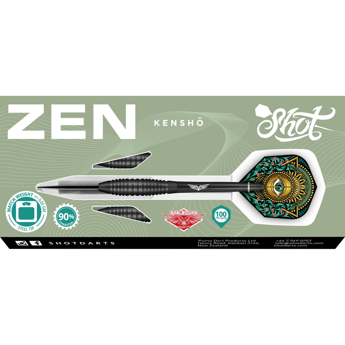 Darts - Shot - Zen Kensho Darts - Steel Tip - 90% Tungsten - 22g 23g 24g 25g 26g 28g 30g