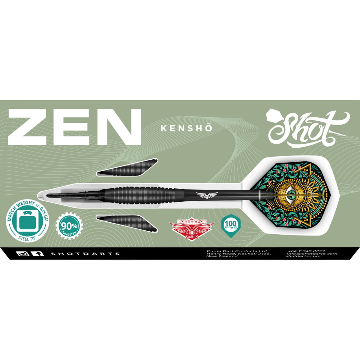 Darts - Shot - Zen Kensho Darts - Soft Tip - 90% Tungsten - 18g 20g