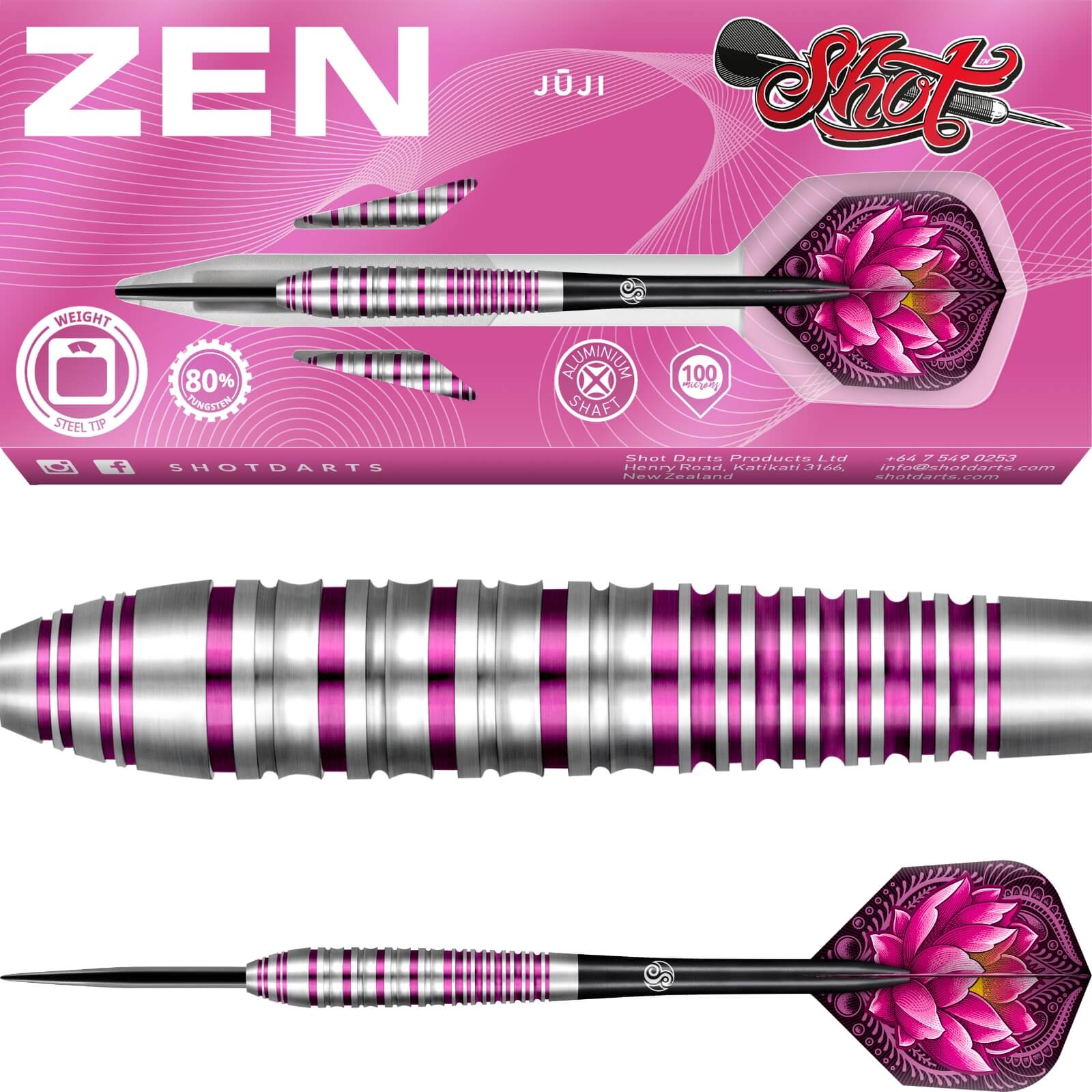 Darts - Shot - Zen Juji Darts - Steel Tip - 80% Tungsten - 23g 24g 26g 