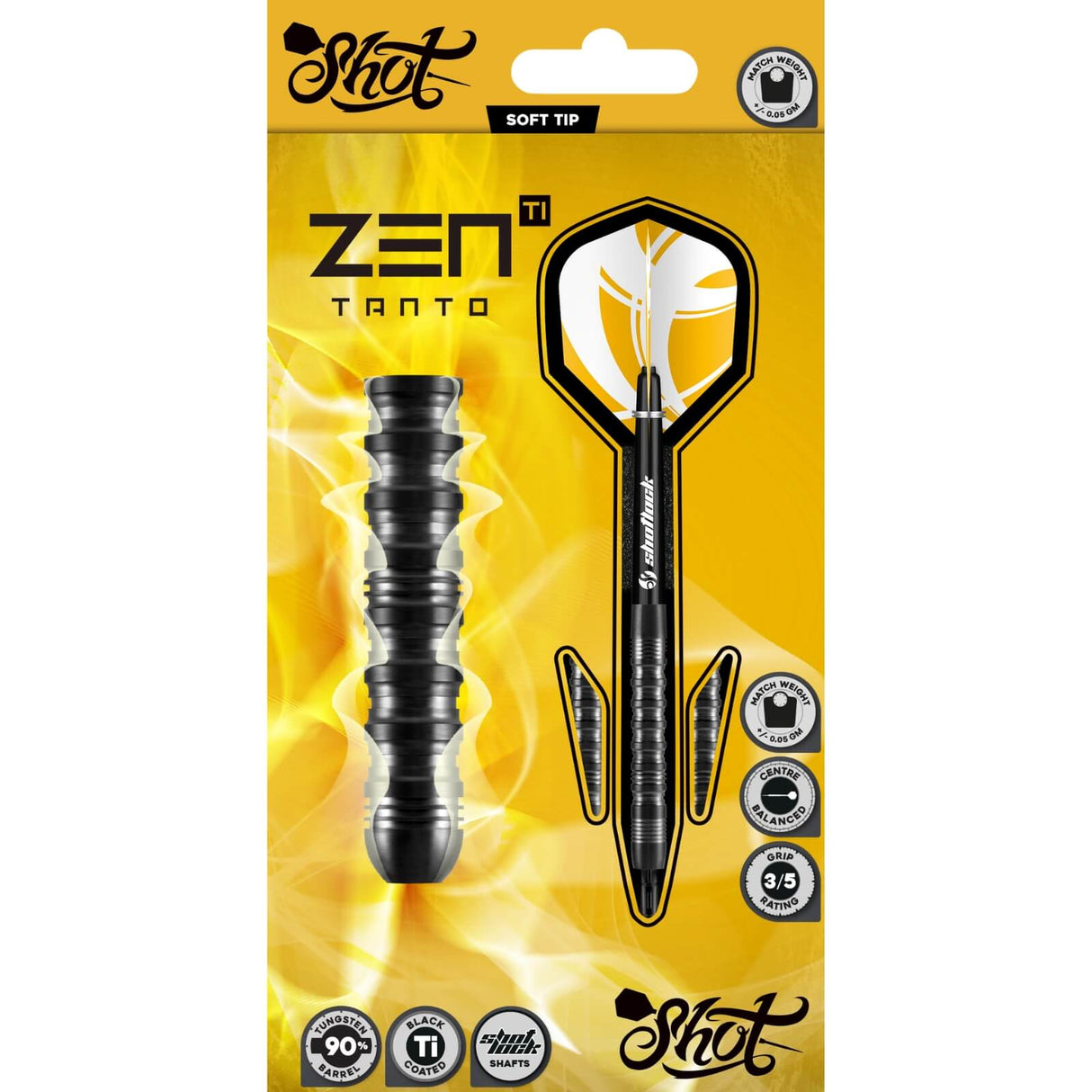 Shot - Zen Tanto Darts - Soft Tip - 90% Tungsten - 18g 20g -