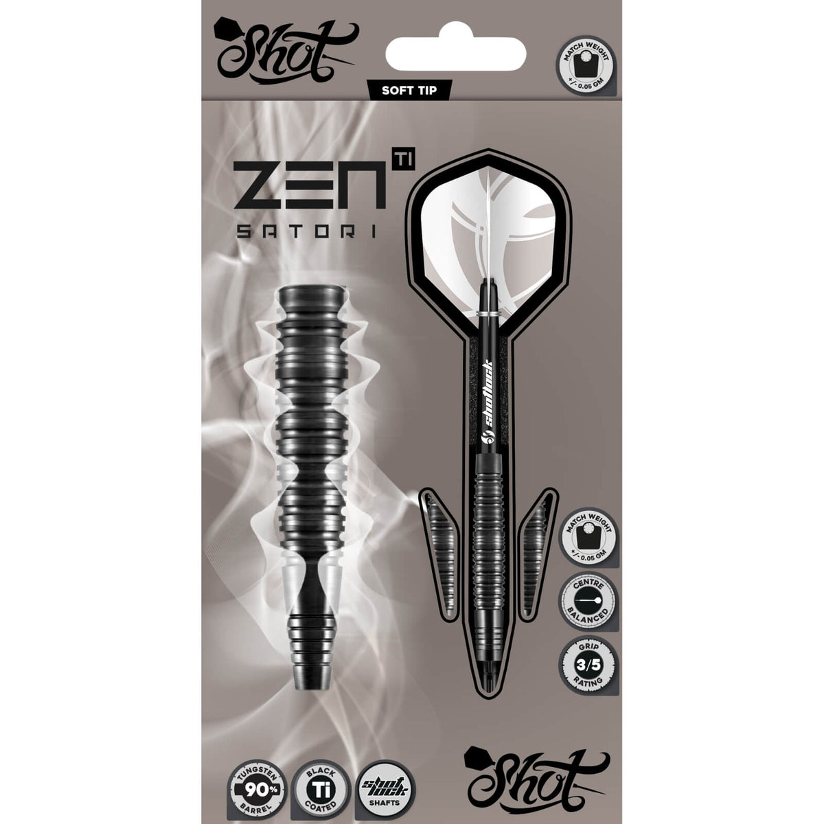 Shot - Zen Satori Darts - Soft Tip - 90% Tungsten - 18g 20g