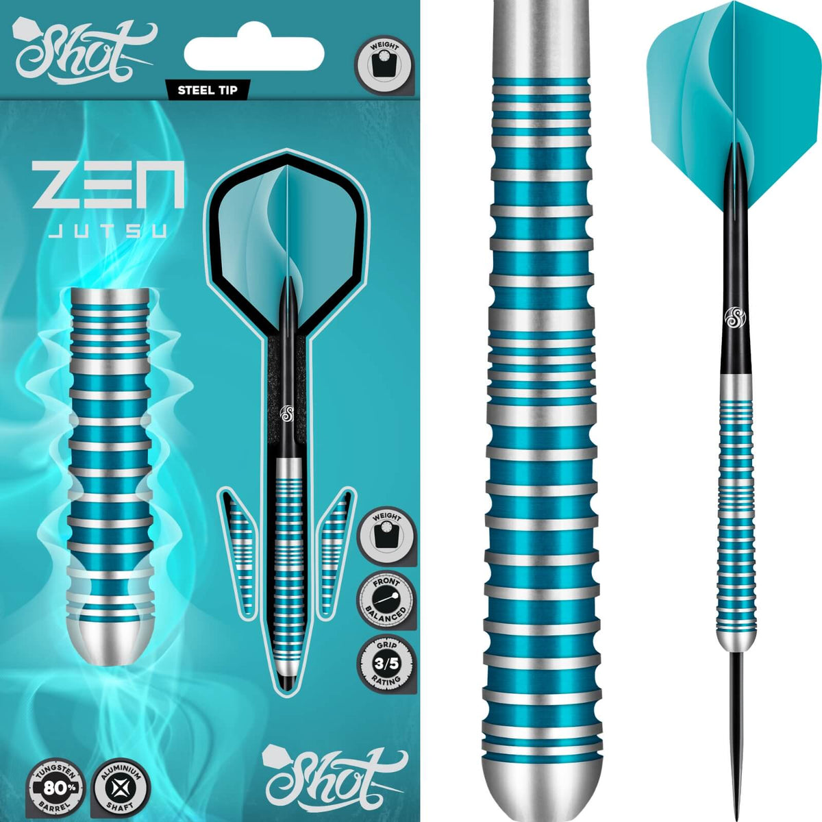 Shot - Zen Jutsu 2.0 Darts - 80% Tungsten - 23g 24g 25g -