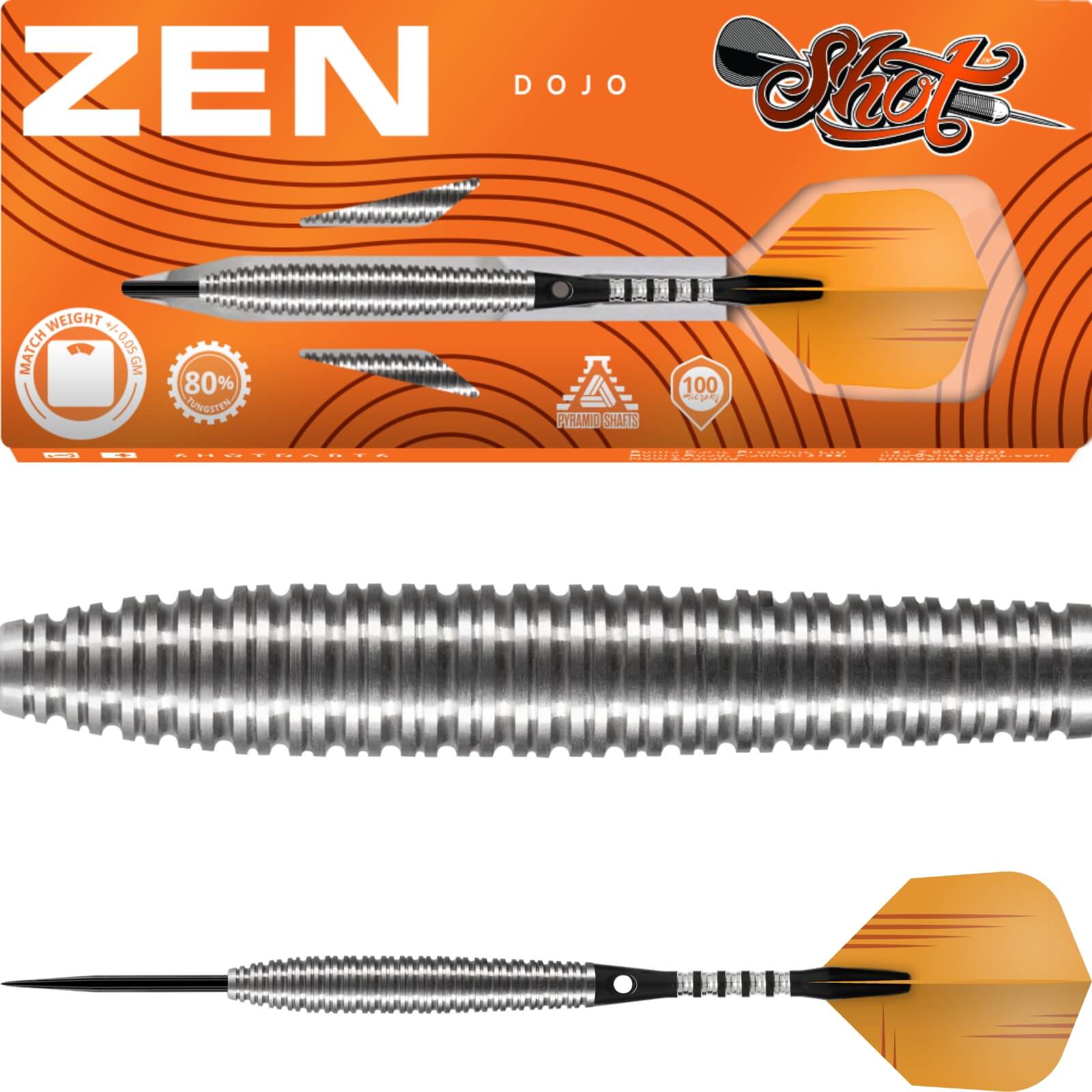 Darts - Shot - Zen Dojo Darts - Steel Tip - 80% Tungsten - 21g 23g 25g 