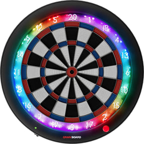 Gran Darts - GranBoard 3s - Bluetooth Electronic LED Soft Tip Dartboard - Blue -