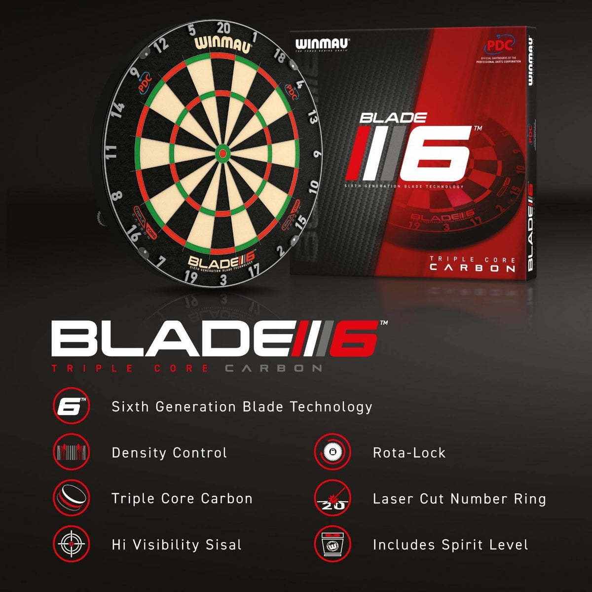 Dartboards - Winmau - Blade 6 Triple Core Dartboard 