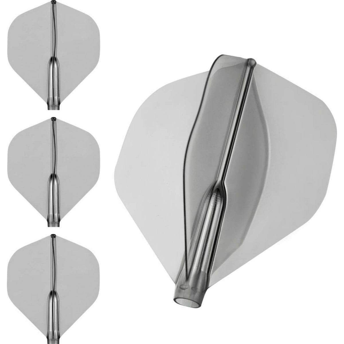 Dart Flights - Cosmo - Fit Flight Air - Standard - Plain - Big Wing Dart Flights Clear Black