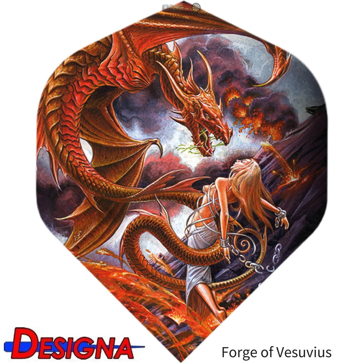 Dart Flights - Designa - Alchemy - Big Wing Dart Flights Forge of Vesuvius