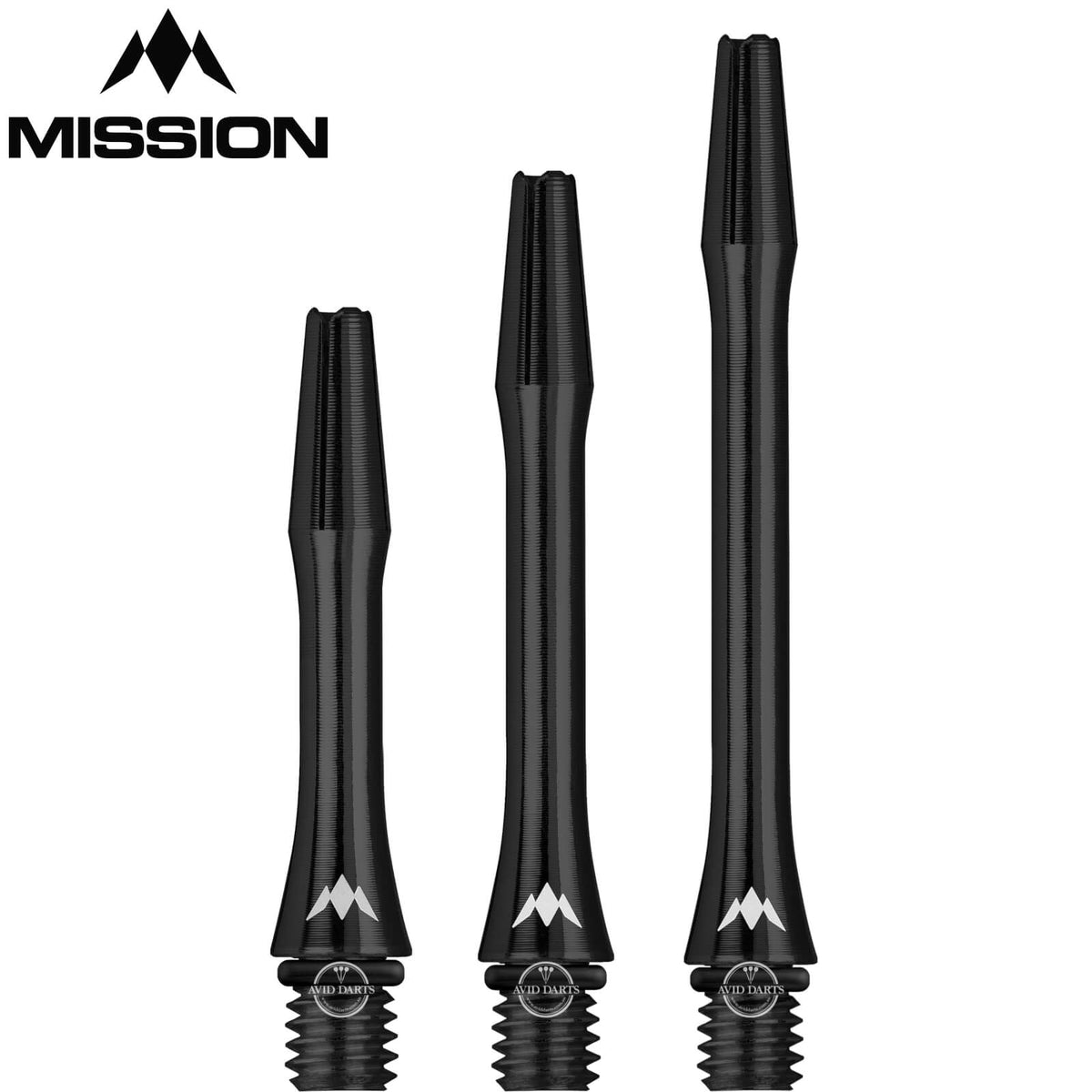 Dart Shafts - Mission - AliCross Aluminium Dart Shafts Short (27mm) / Black