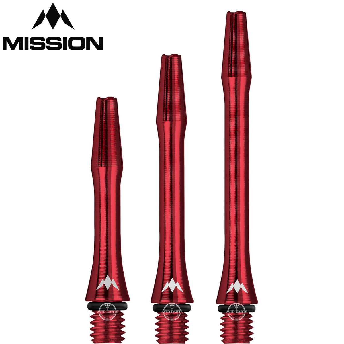 Dart Shafts - Mission - AliCross Aluminium Dart Shafts Short (27mm) / Red