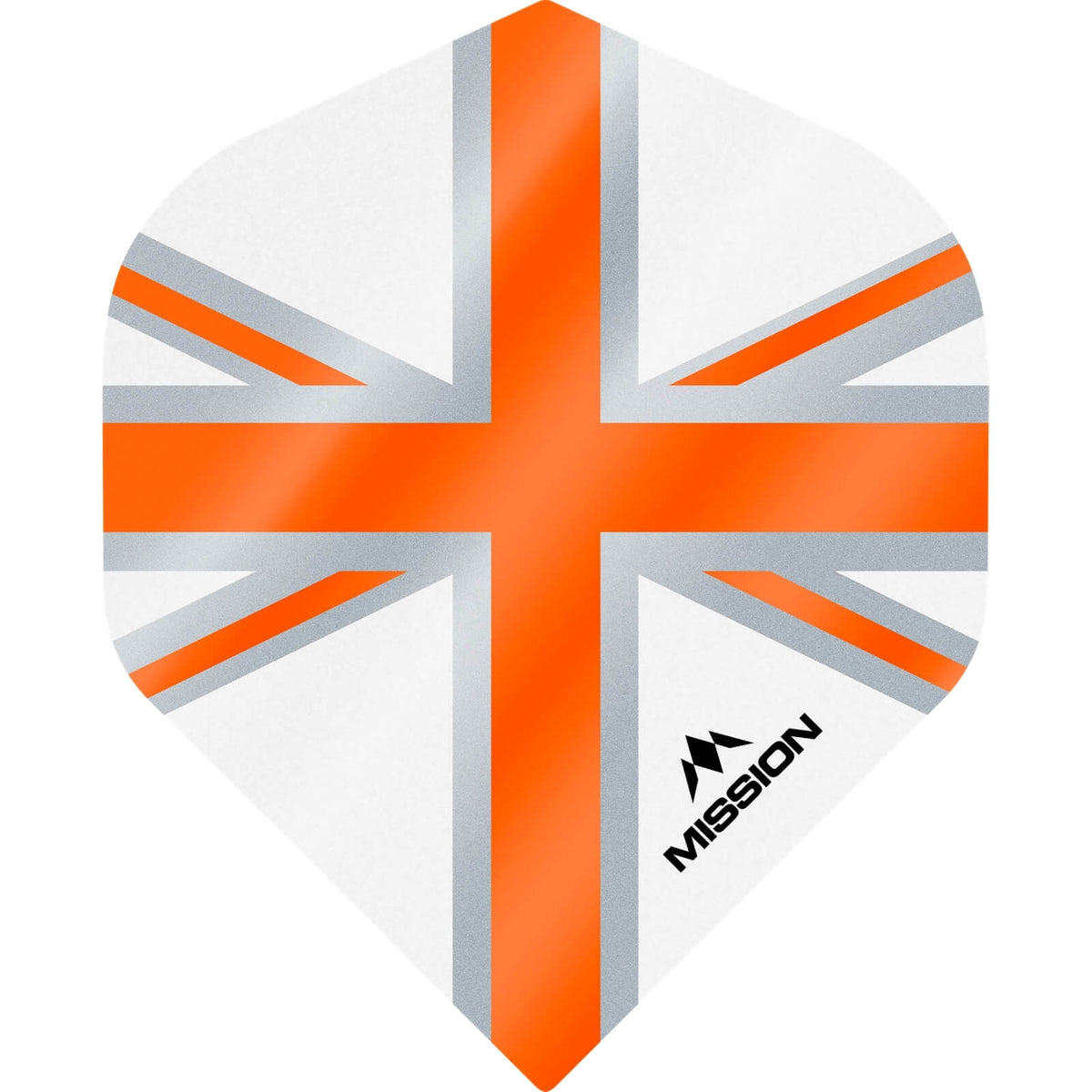 Dart Flights - Mission - Alliance White - Big Wing Dart Flights Orange