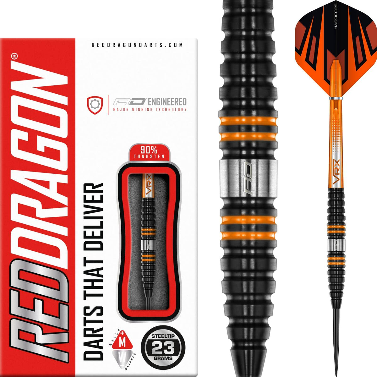 Darts - Red Dragon - Amberjack Pro 2 Darts - Steel Tip - 90% Tungsten - 23g 25g 