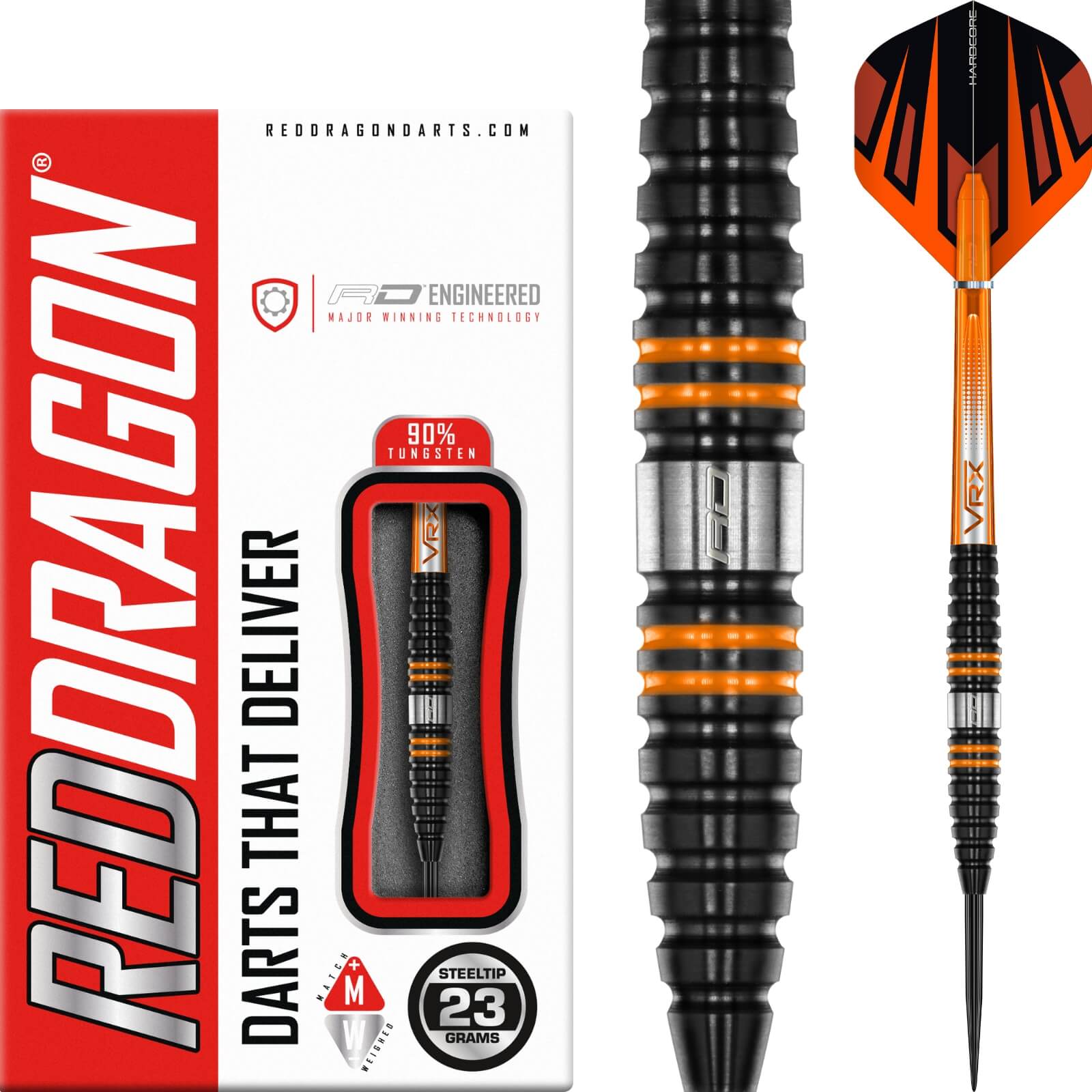 Darts - Red Dragon - Amberjack Pro 2 Darts - Steel Tip - 90% Tungsten - 23g 25g 