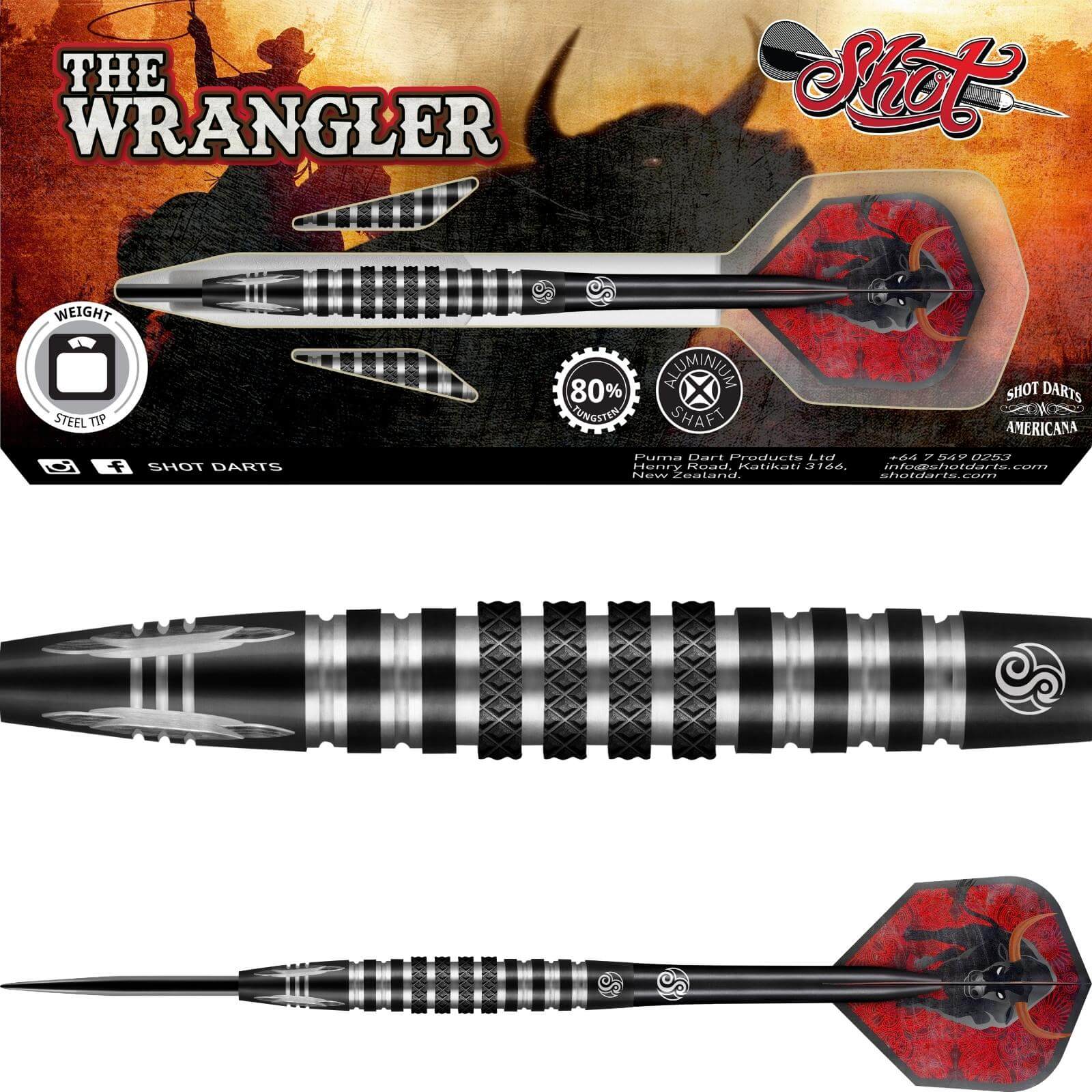 Darts - Shot - Americana The Wrangler Darts - Steel Tip - 80% Tungsten - 23g 24g 25g 