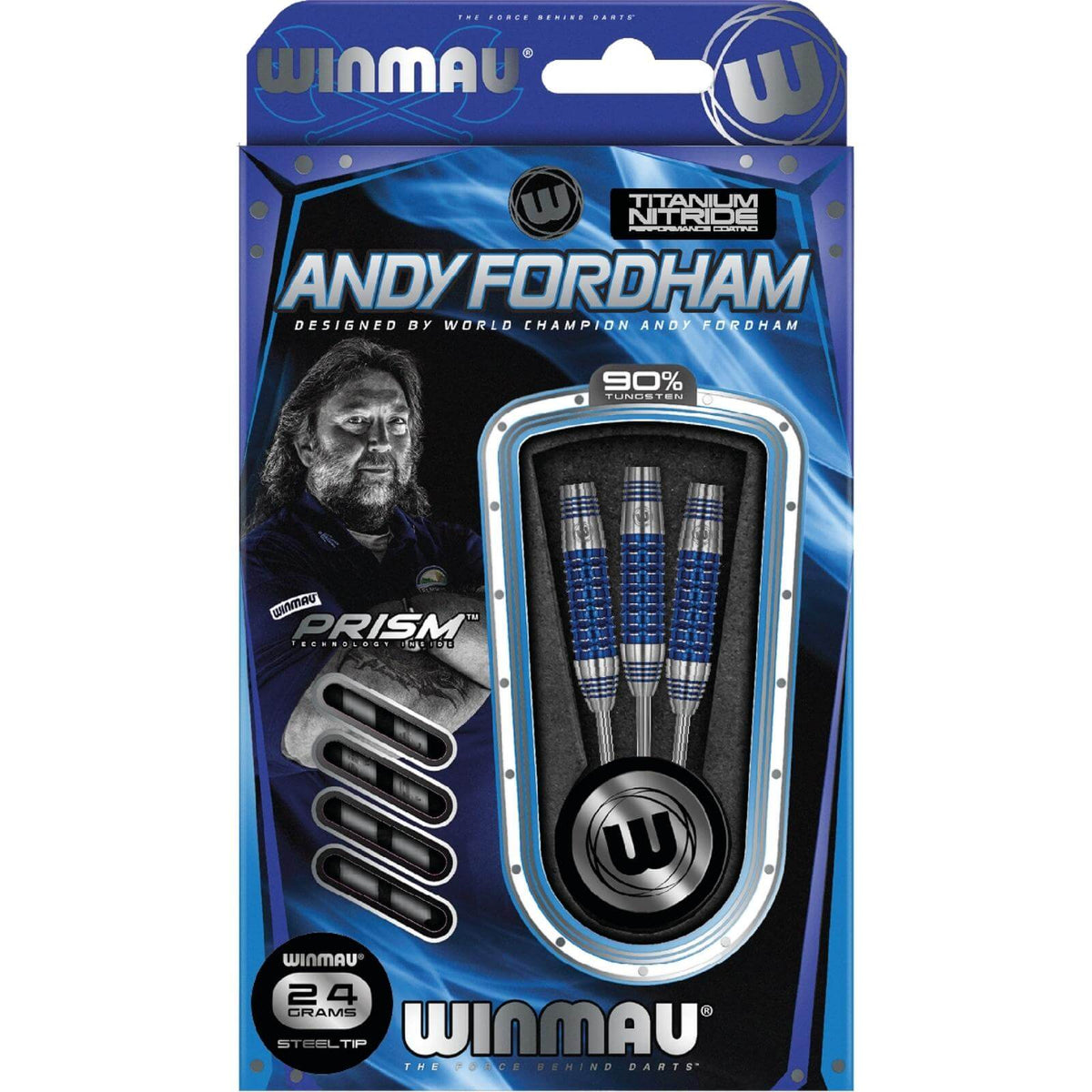 Darts - Winmau - Andy Fordham Darts - Steel Tip - 90% Tungsten - 24g 