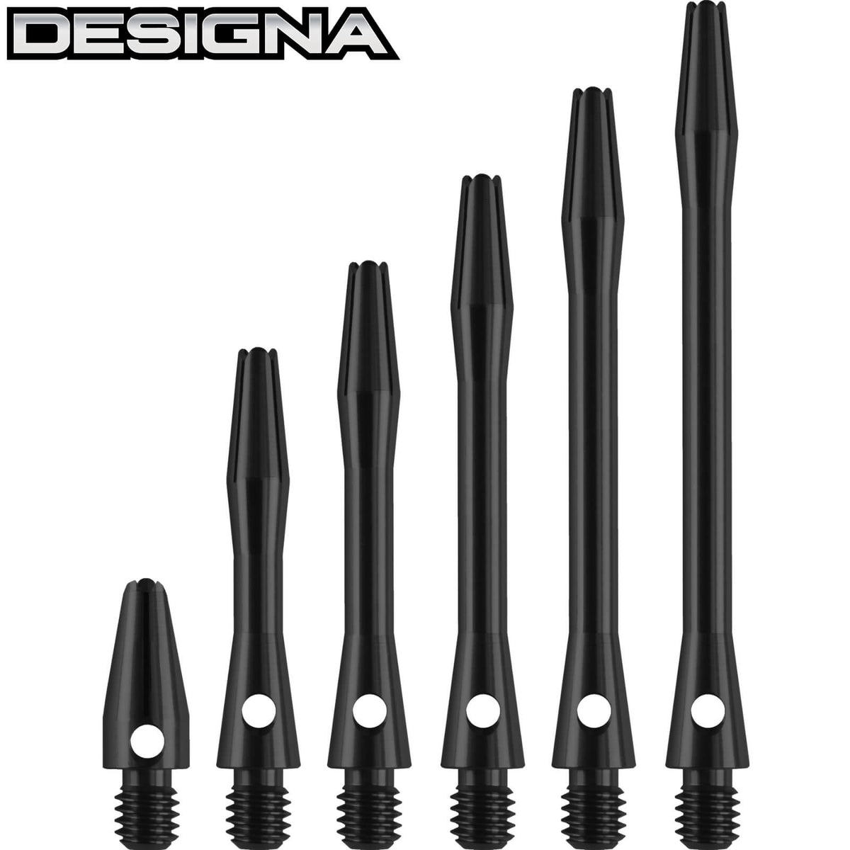 Dart Shafts - Designa - Anodised Aluminium Dart Shafts Micro (13mm) / Black