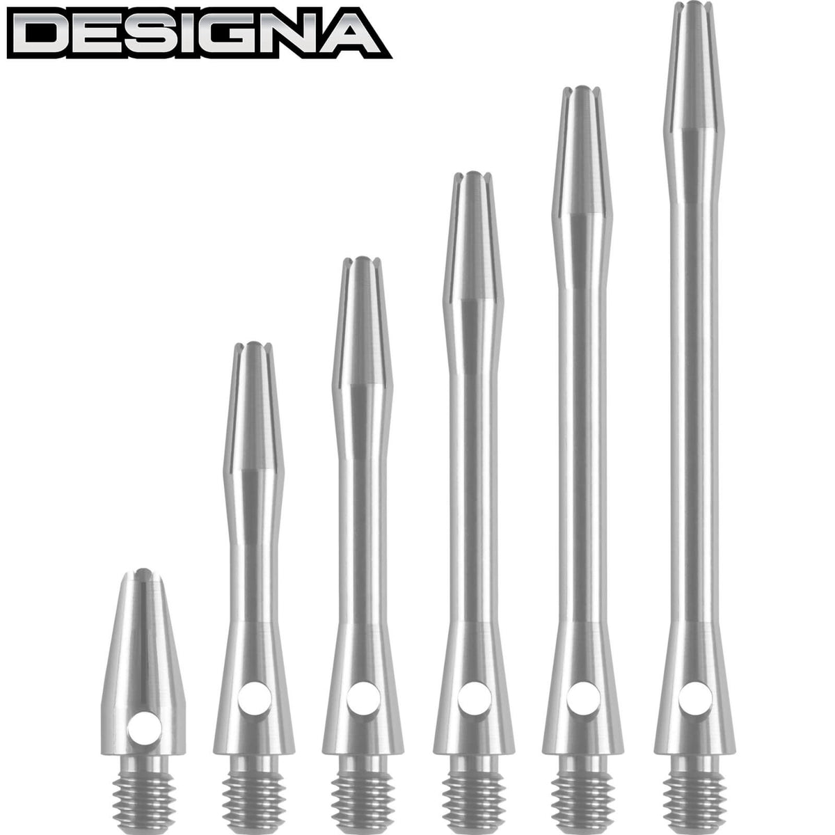 Dart Shafts - Designa - Anodised Aluminium Dart Shafts Micro (13mm) / Silver