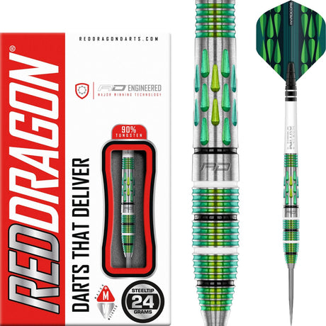 Red Dragon - Artura Green Darts - 90% Tungsten - 24g 26g -