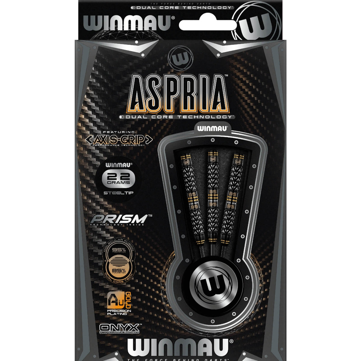 Darts - Winmau - Aspria Dual Core Darts - Steel Tip - 85%/95% Tungsten - 22g 24g 