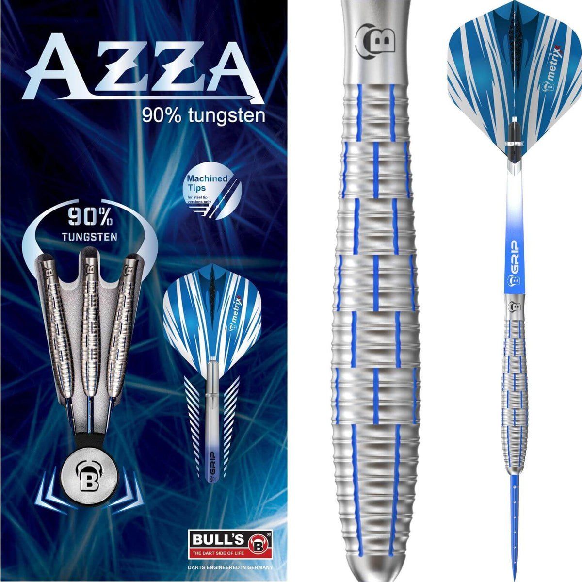 Darts - BULL&#39;S - Azza Darts - Steel Tip - 90% Tungsten - 22g 24g 