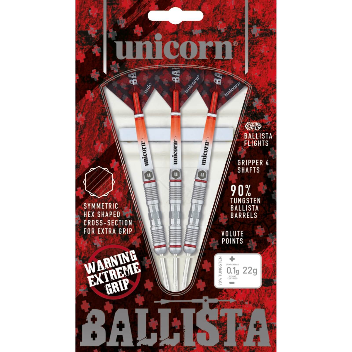 Darts - Unicorn - Ballista Style 2 Darts - Steel Tip - 90% Tungsten - 22g 24g 26g 