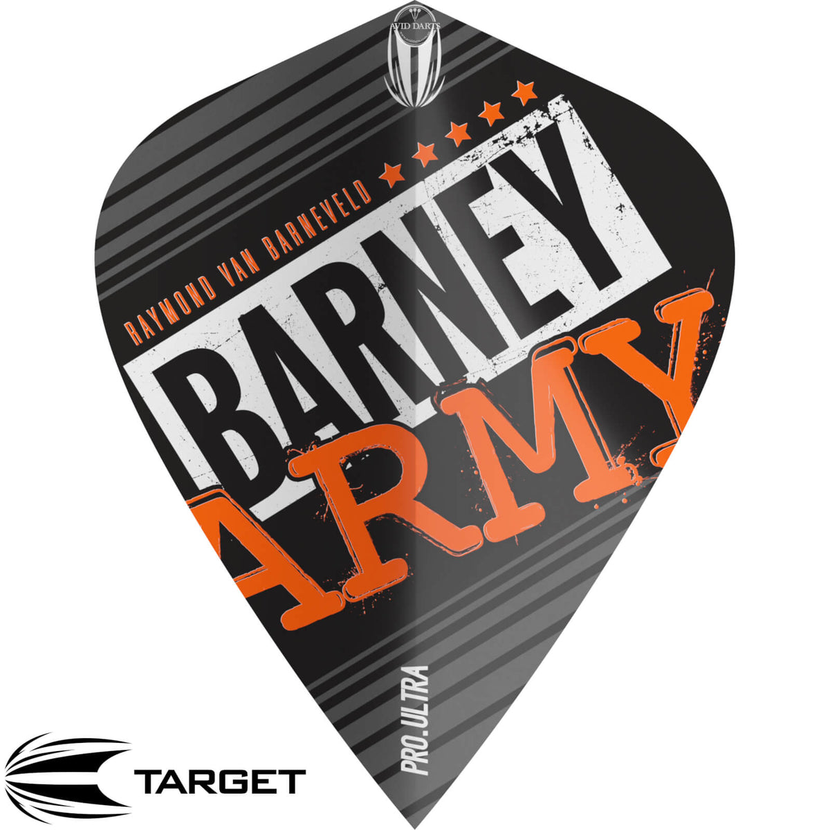 Dart Flights - Target - Raymond Van Barneveld Barney Army - Kite Dart Flights Black