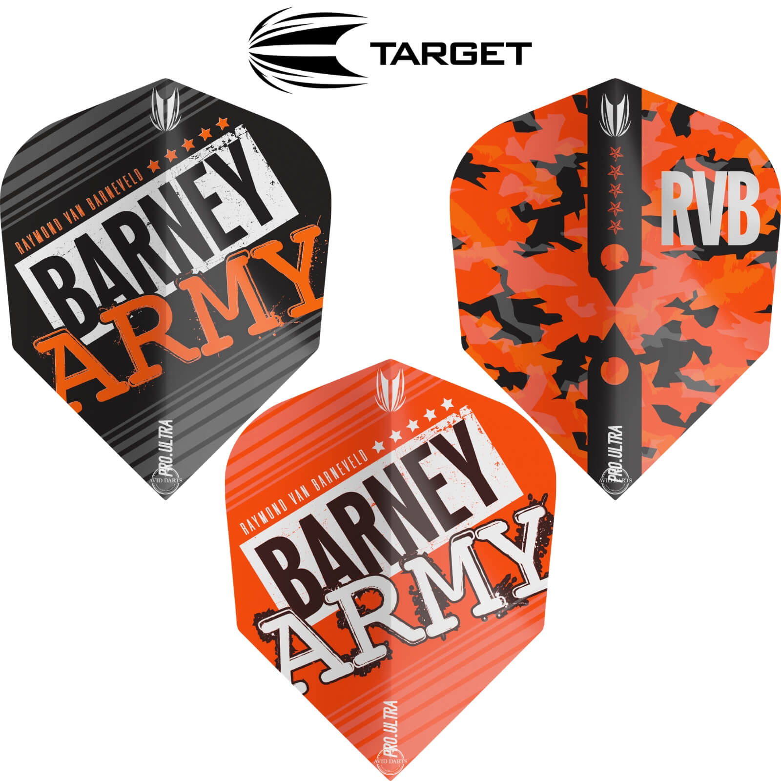 Dart Flights - Target - Raymond Van Barneveld Barney Army - Standard Dart Flights 
