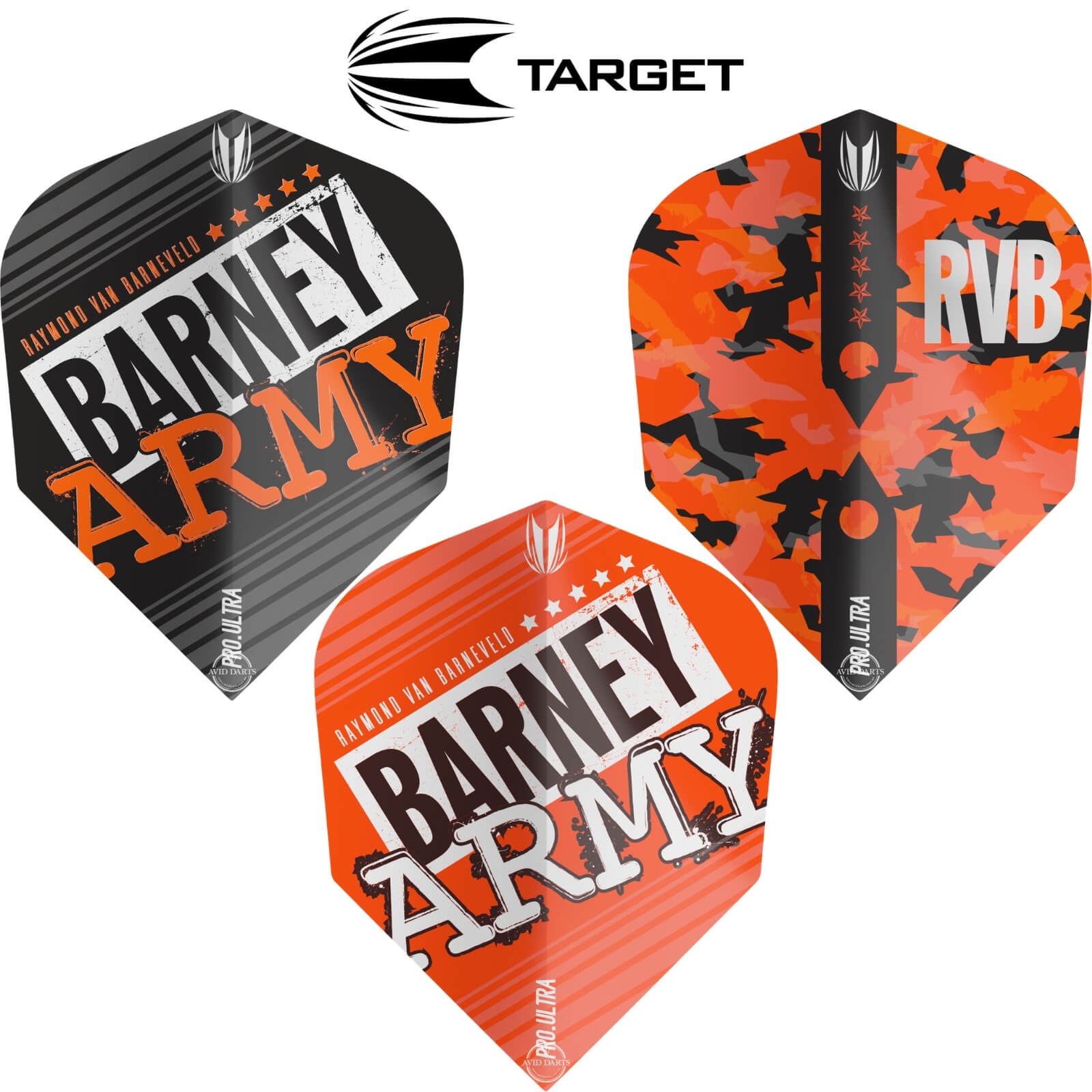 Dart Flights - Target - Raymond Van Barneveld Barney Army - Ten-X Dart Flights 