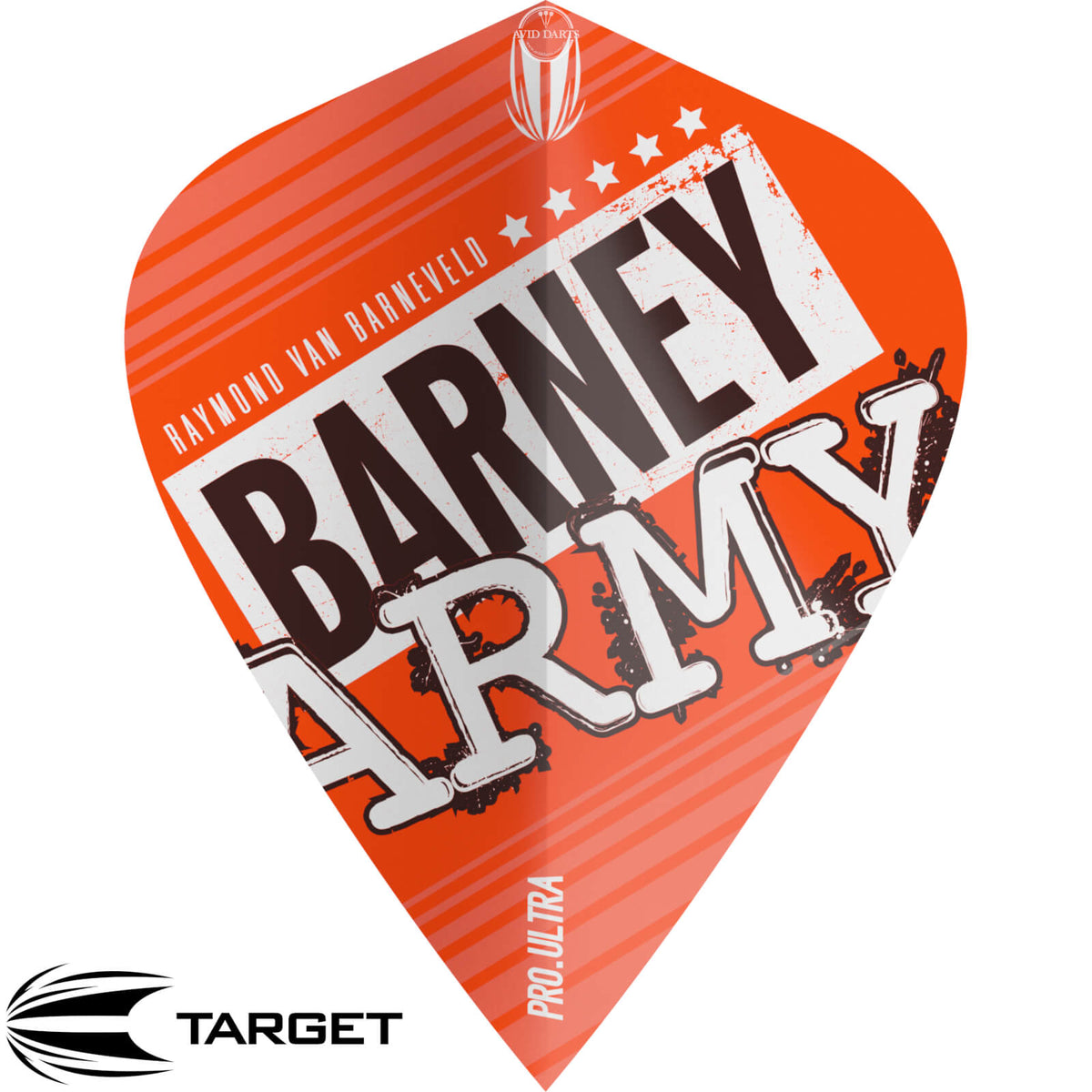 Dart Flights - Target - Raymond Van Barneveld Barney Army - Kite Dart Flights Orange