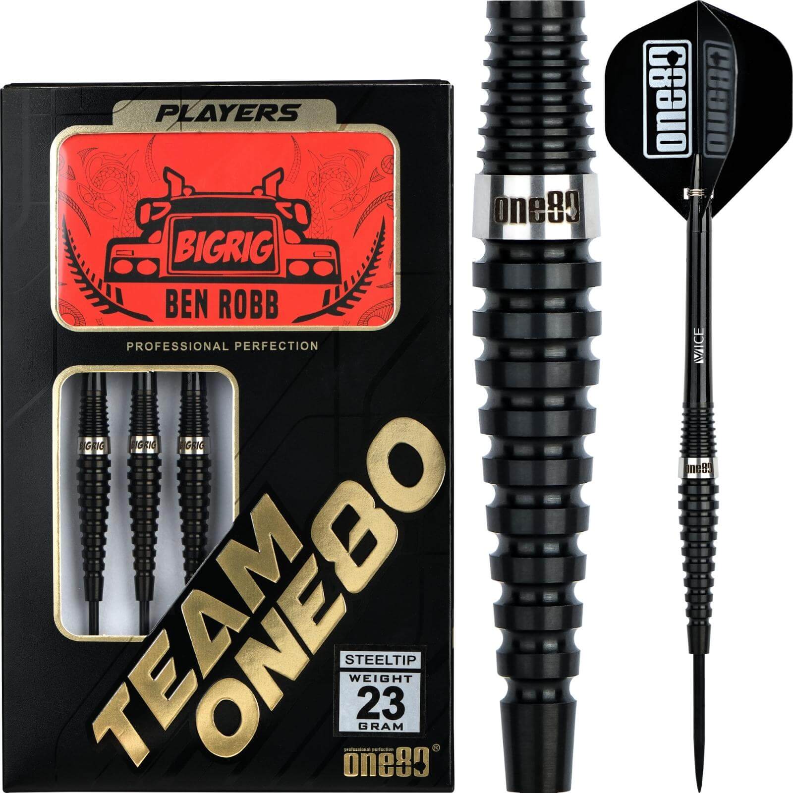 Darts - One80 - Ben Robb Darts - Steel Tip - 90% Tungsten - 21g 23g 25g 