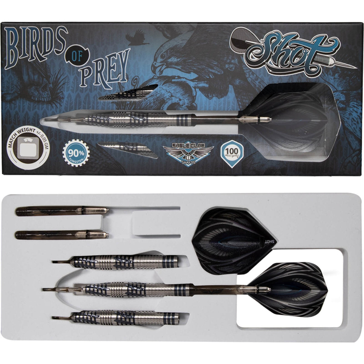 Darts - Shot - Birds of Prey Falcon Darts - Steel Tip - 90% Tungsten - 23g 25g 27g 