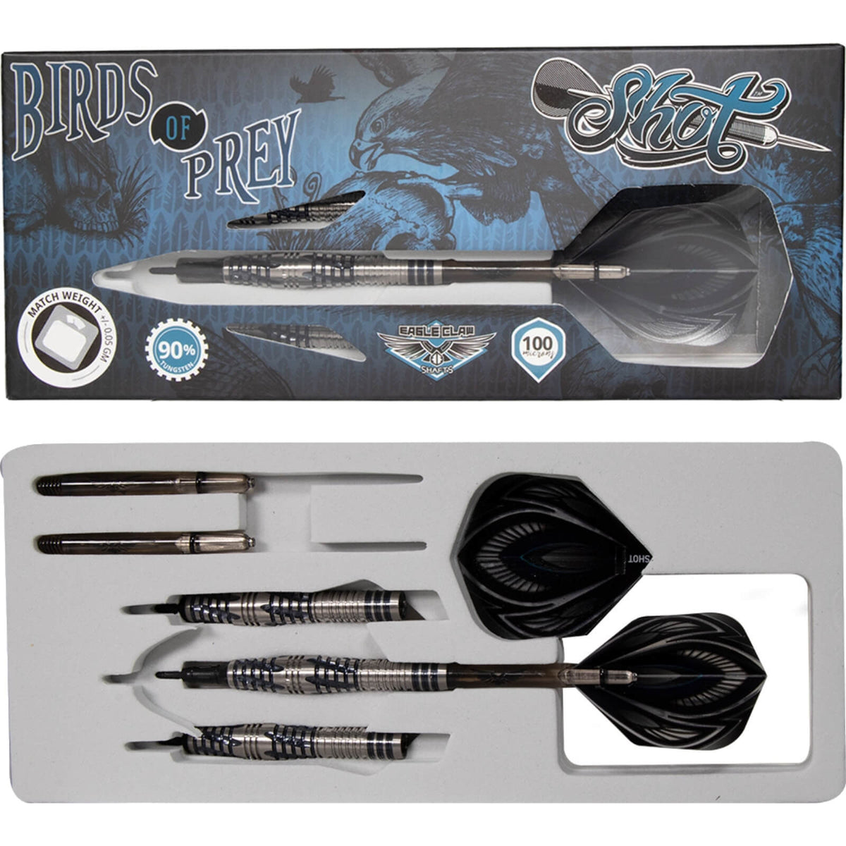 Darts - Shot - Birds of Prey Falcon Darts - Soft Tip - 90% Tungsten - 19g 