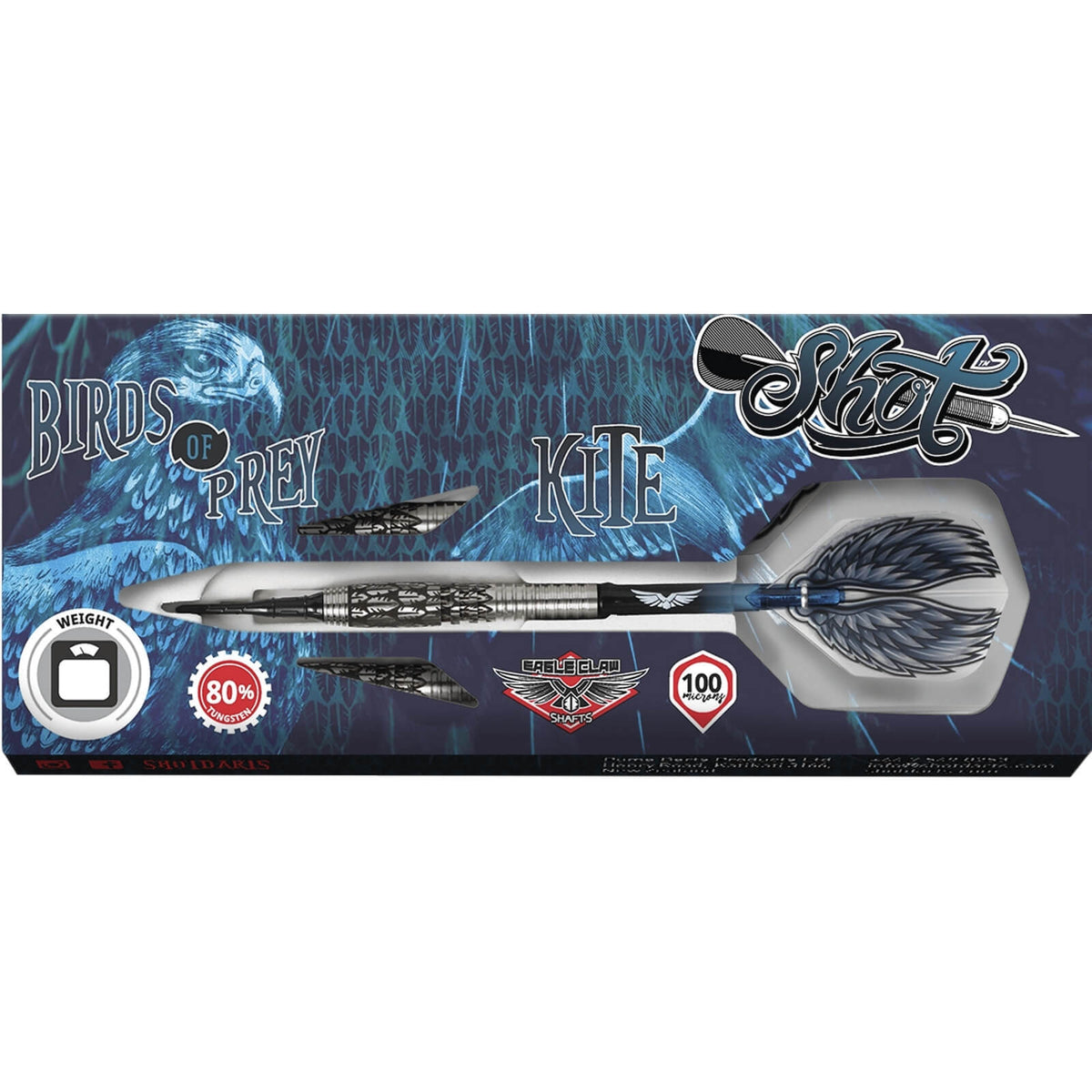 Darts - Shot - Birds of Prey Kite Darts - Soft Tip - 80% Tungsten - 18g 20g 