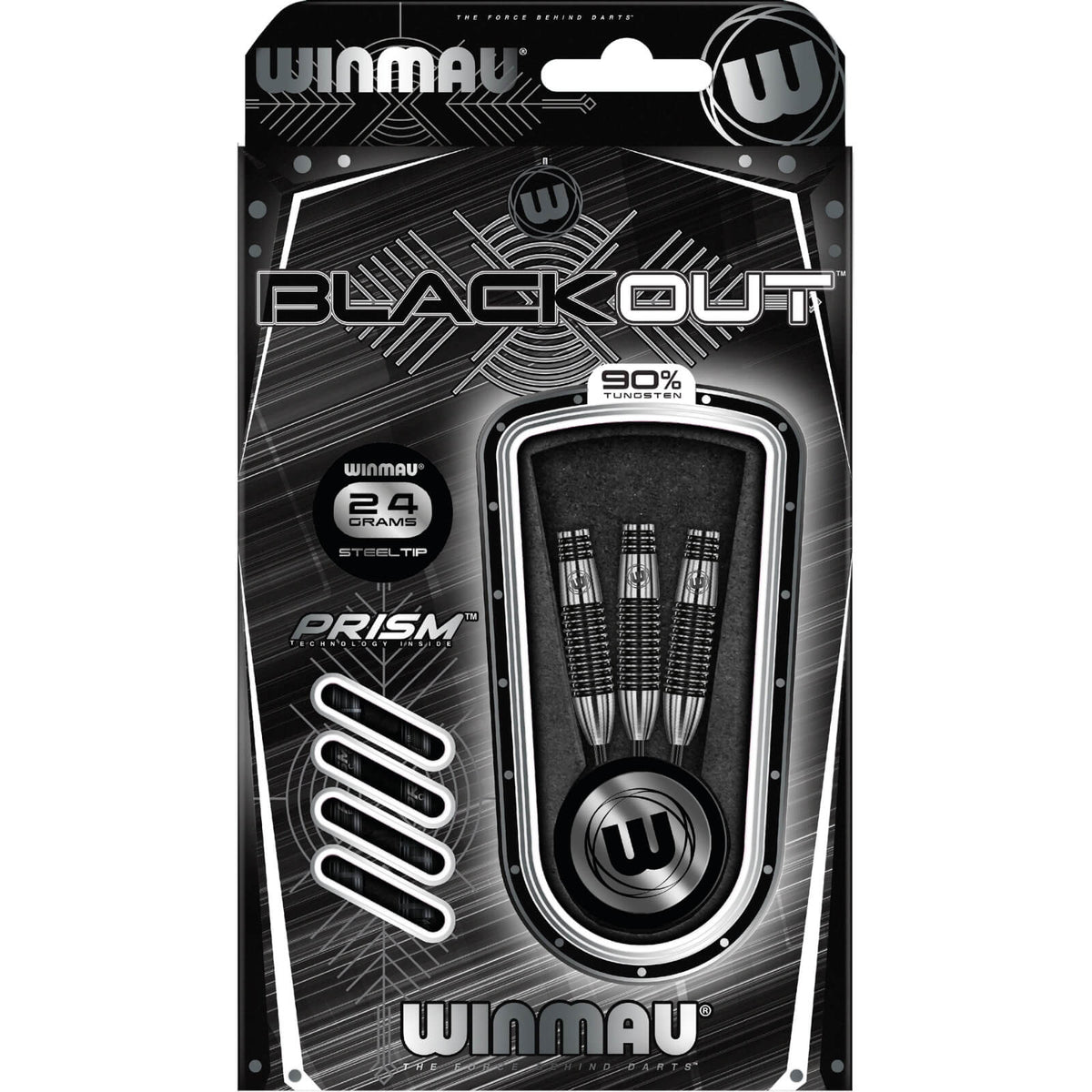 Darts - Winmau - Blackout Darts - Steel Tip - 90% Tungsten - 24g 26g 