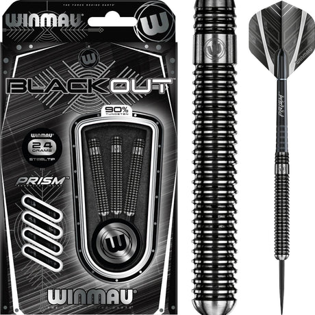 Winmau - Blackout Darts - 90% Tungsten - 21g 22g 23g 24g 25g 26g 28g -