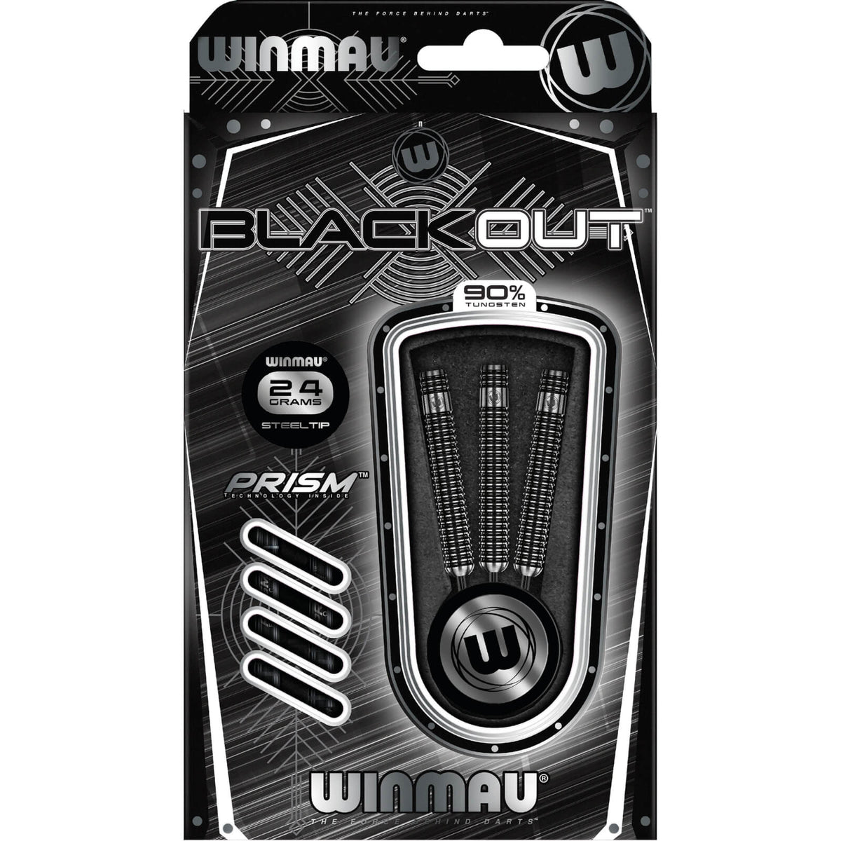 Darts - Winmau - Blackout Darts - Steel Tip - 90% Tungsten - 21g 22g 23g 24g 25g 26g 28g 