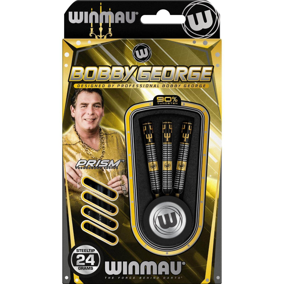 Darts - Winmau - Bobby George Darts - Steel Tip - 90% Tungsten - 24g 