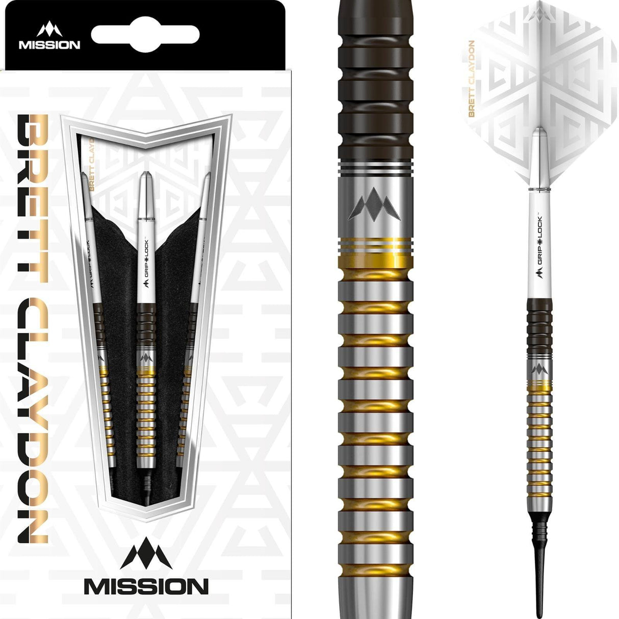 Mission - Brett Claydon Darts - Soft Tip - 90% Tungsten - 21g -