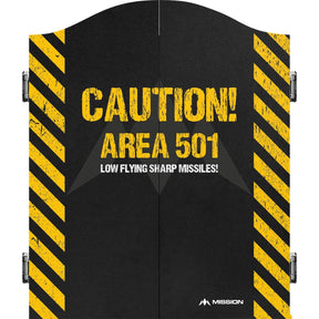 Mission - Dartboard Cabinet - Deluxe Quality - Area 501 - Caution -