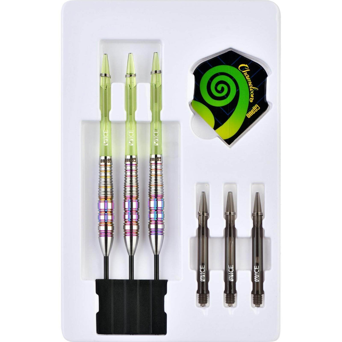 Darts - One80 - Chameleon Emerald Darts - Steel Tip - 90% Tungsten - 22g 24g 