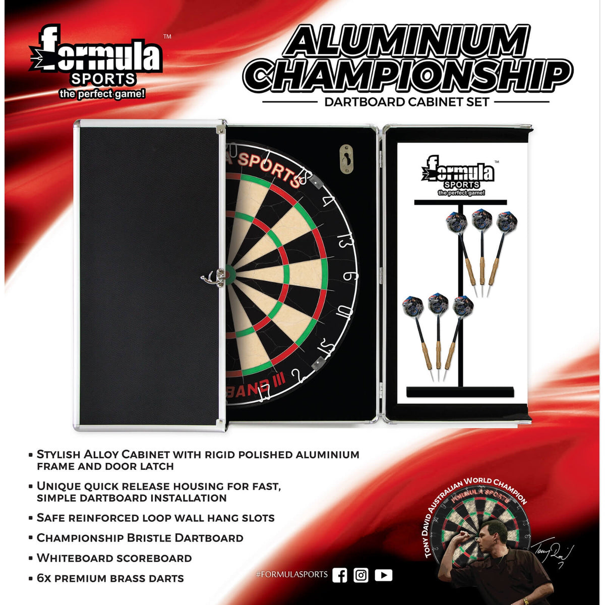 Dartboards - Formula Sports - Championship Dartboard &amp; Cabinet Set 