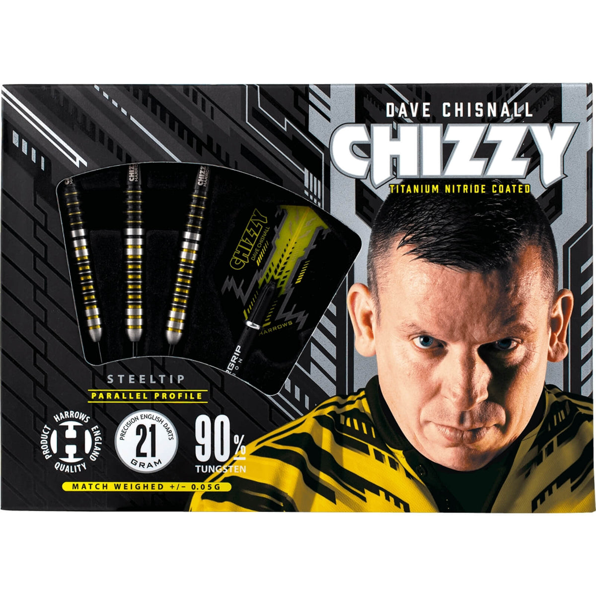 Darts - Harrows - Chizzy - Dave Chisnall Darts - Steel Tip - 90% Tungsten - 21g 22g 23g 24g 25g 26g 