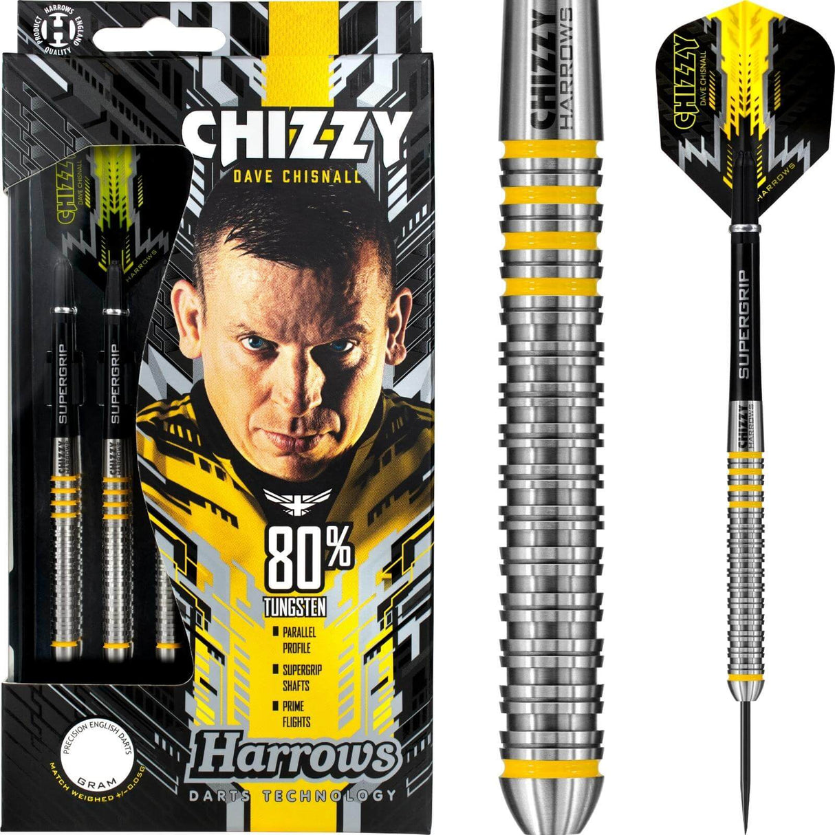 Harrows - Chizzy - Dave Chisnall Darts - 80% Tungsten - 21g 22g 23g 24g 25g 26g -