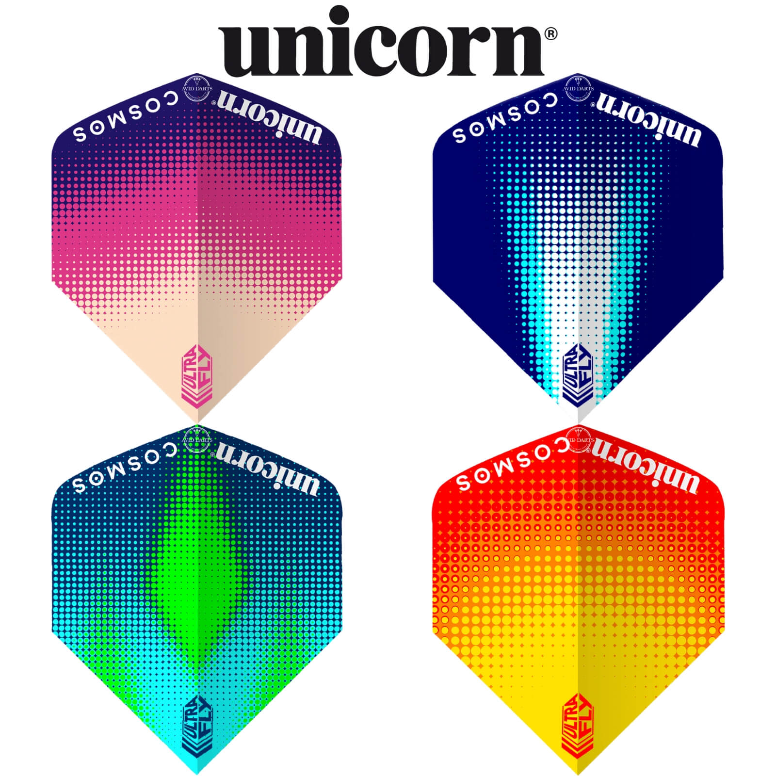 Dart Flights - Unicorn - Ultrafly Cosmos - Big Wing Dart Flights 