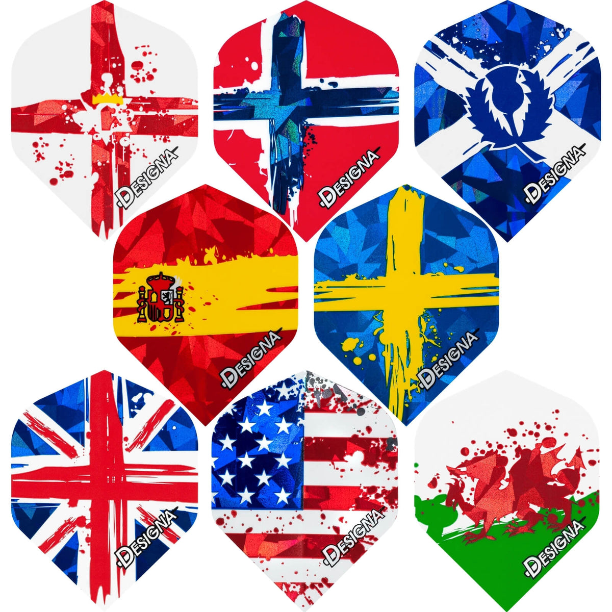 Dart Flights - Designa - Countries - Big Wing Dart Flights 