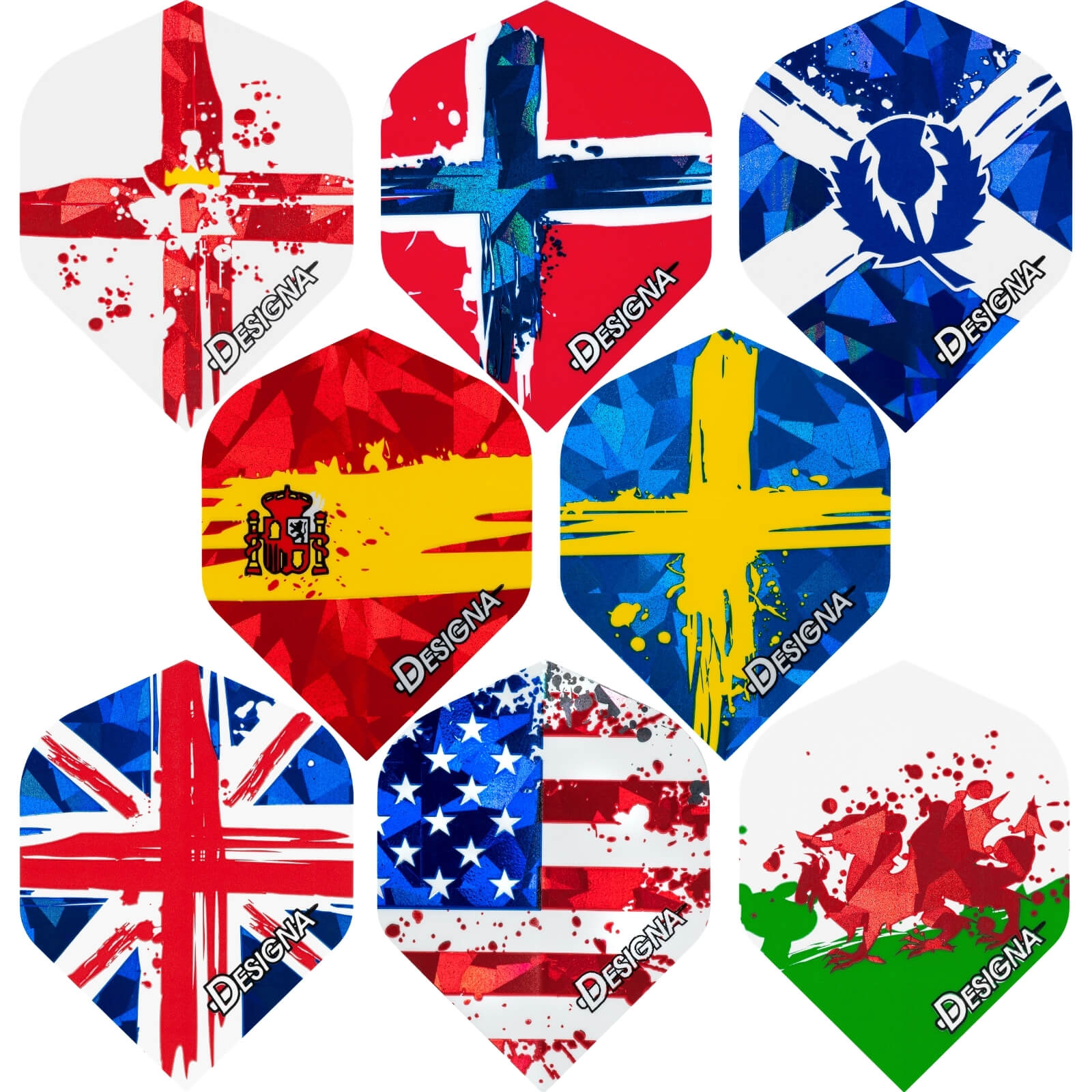 Dart Flights - Designa - Countries - Big Wing Dart Flights 