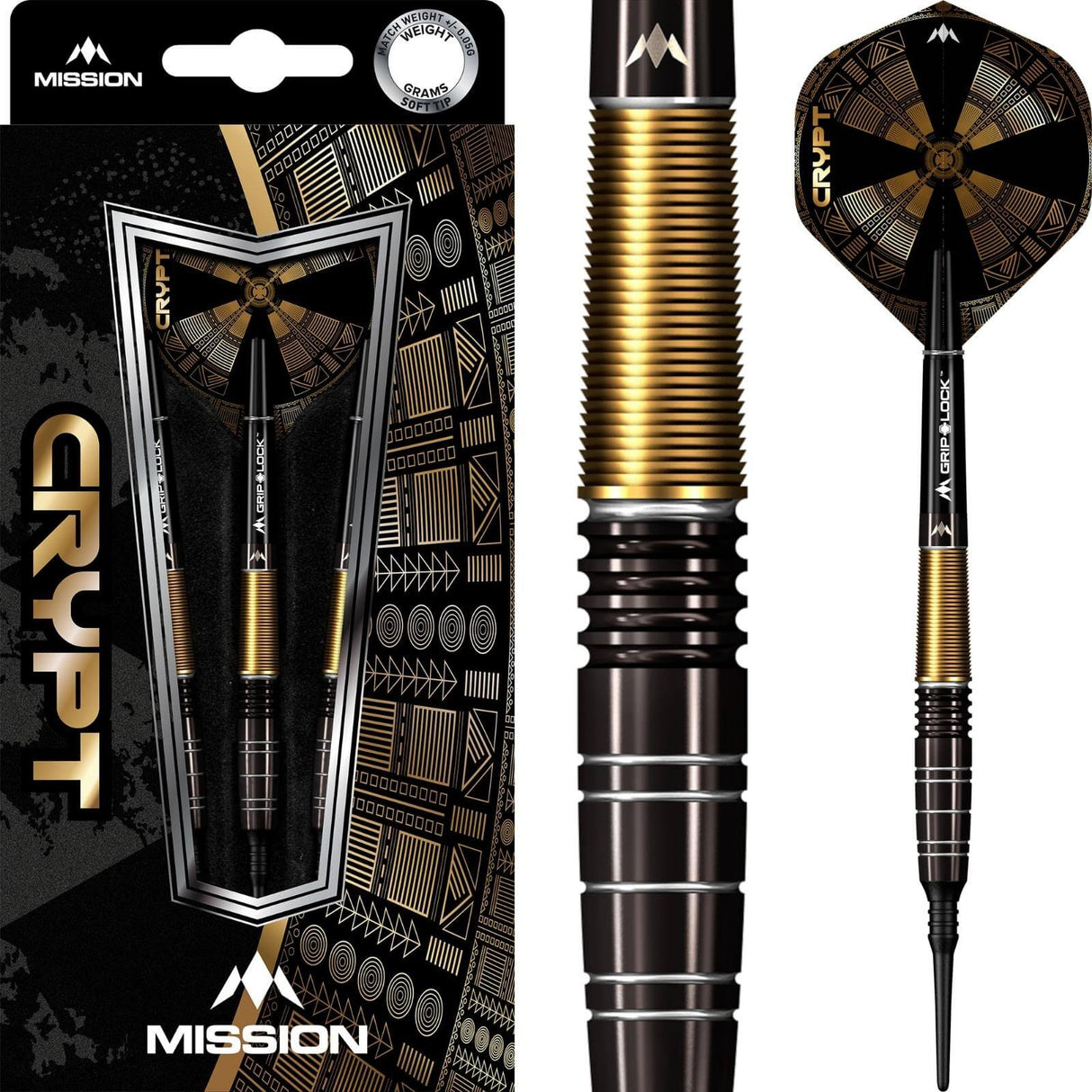 Mission - Crypt M1 Darts - Soft Tip - 90% Tungsten - 20g -