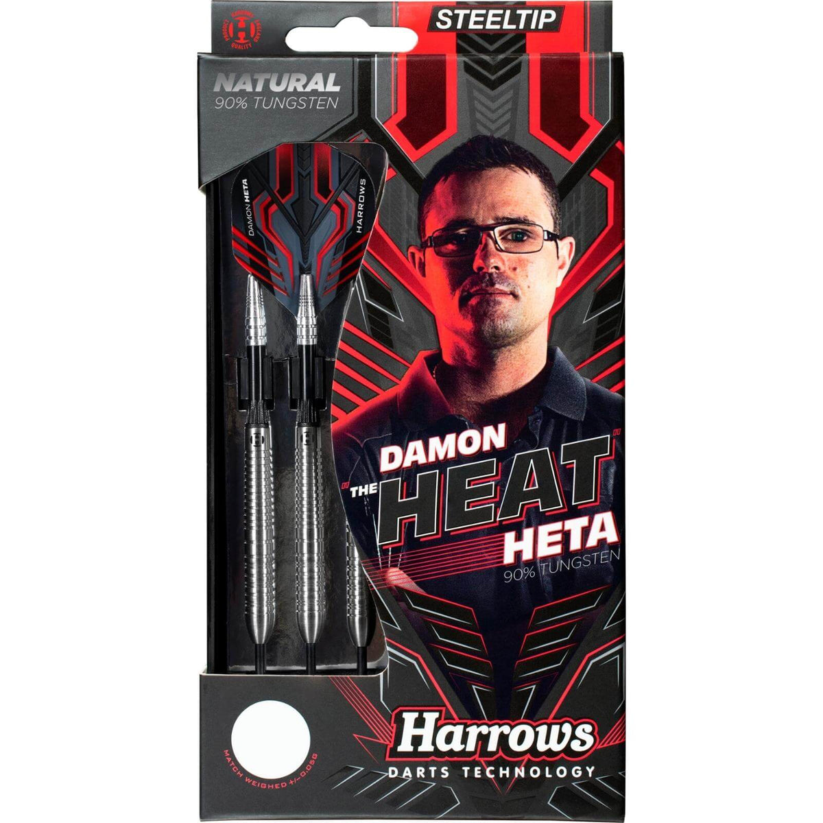 Darts - Harrows - Damon Heta Natural Darts - Steel Tip - 90% Tungsten - 21g 23g 25g 